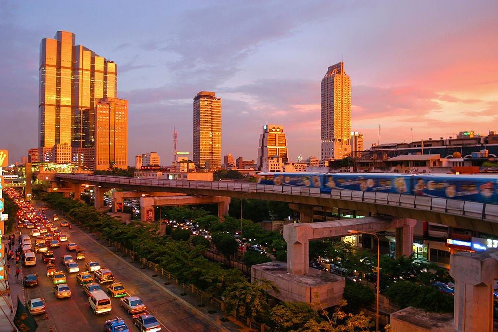 Bangkok Skytrain Sunset Bangkok Skytrain Sunset